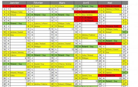 Calendrier des permanences 2026